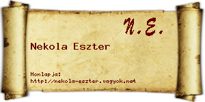Nekola Eszter névjegykártya
